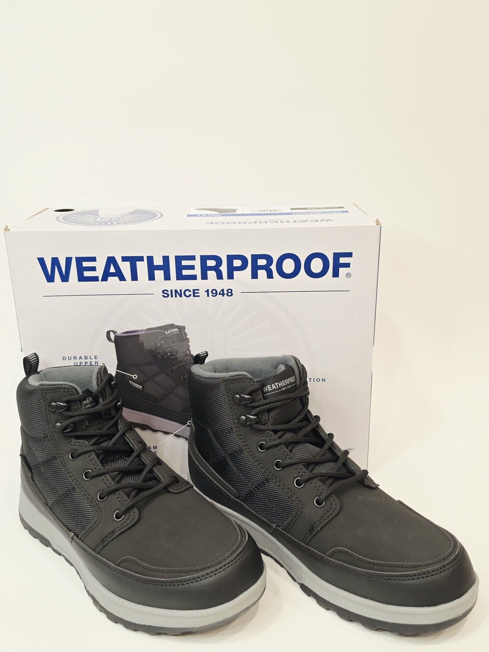Weatherproof Jenkins Men’s Black Gray Hiking Boots